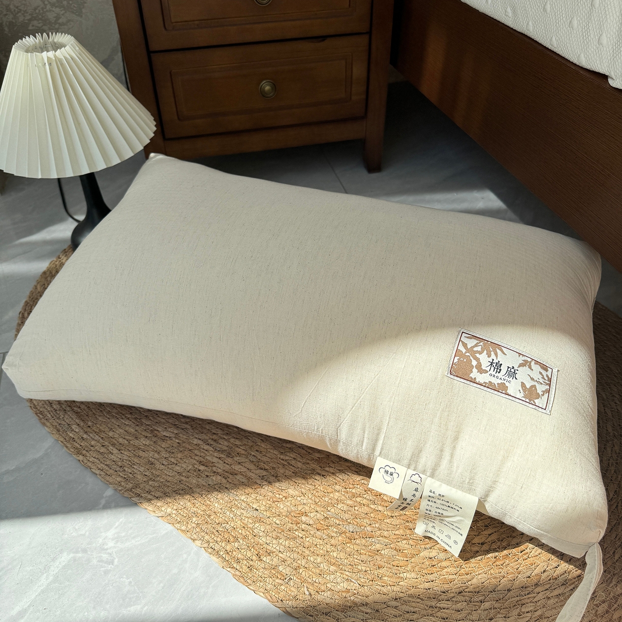 91家纺网 家纺一手货源 找家纺 昕科 2025新款自然棉麻枕-实拍版-生态棉麻枕头成人性价比亚麻枕芯 自然棉麻枕-高枕【单只装】