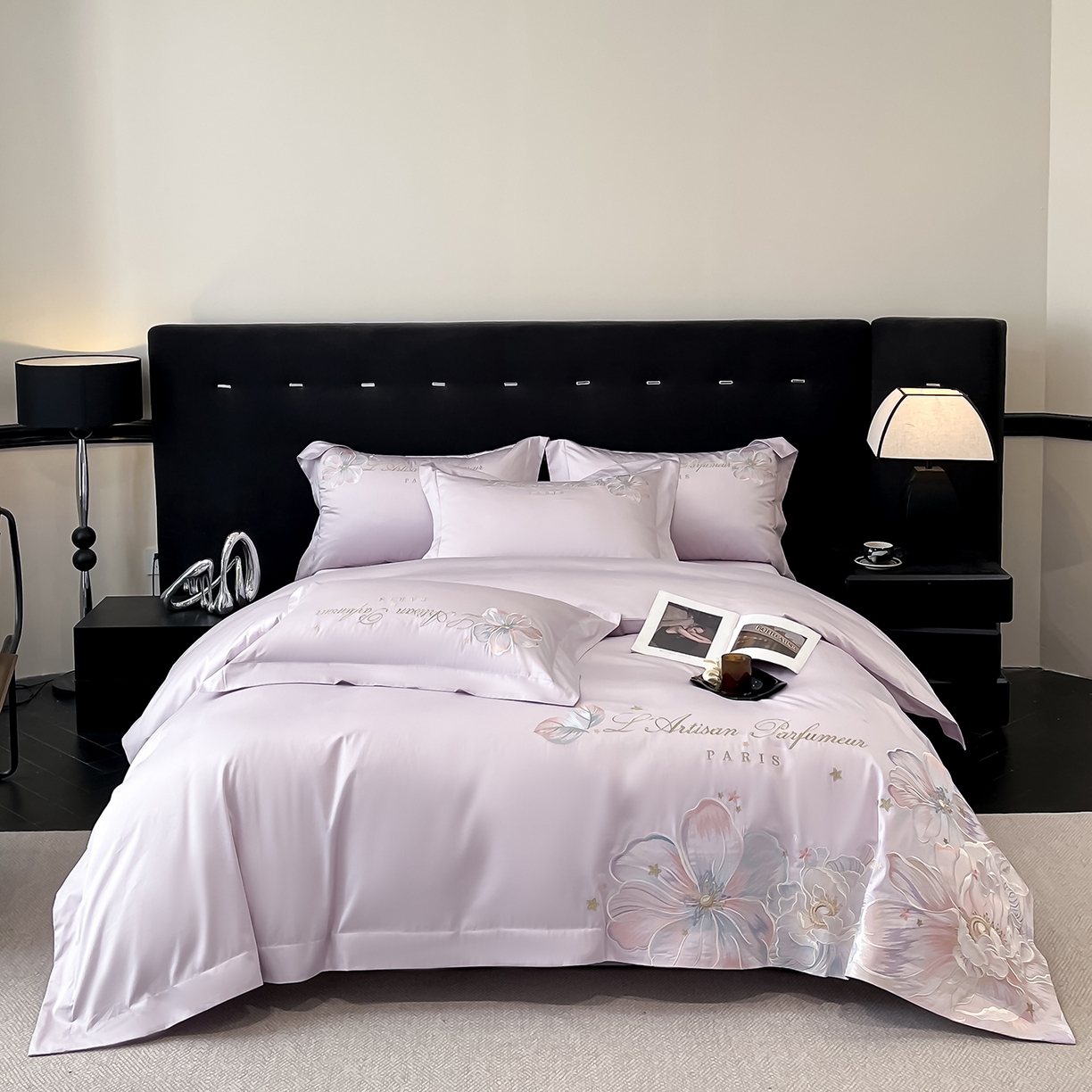 91家纺网 家纺一手货源 找家纺 （总）置顶家纺 2025新款亲肤花卉刺绣四件套-繁星点点