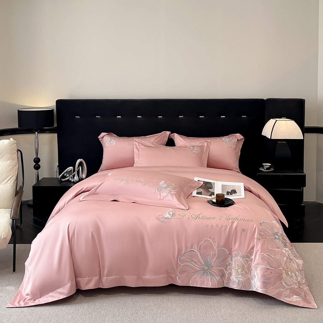 91家纺网 家纺一手货源 找家纺 （总）置顶家纺 2025新款亲肤花卉刺绣四件套-繁星点点