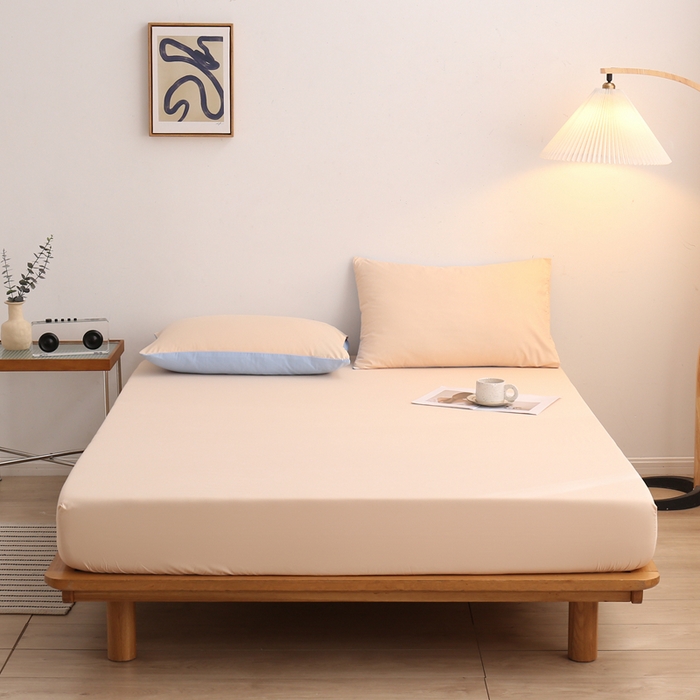 91家纺网 家纺一手货源 找家纺 啊雅家居 2025新款简约单人床笠双人床笠水洗磨毛床笠 黄