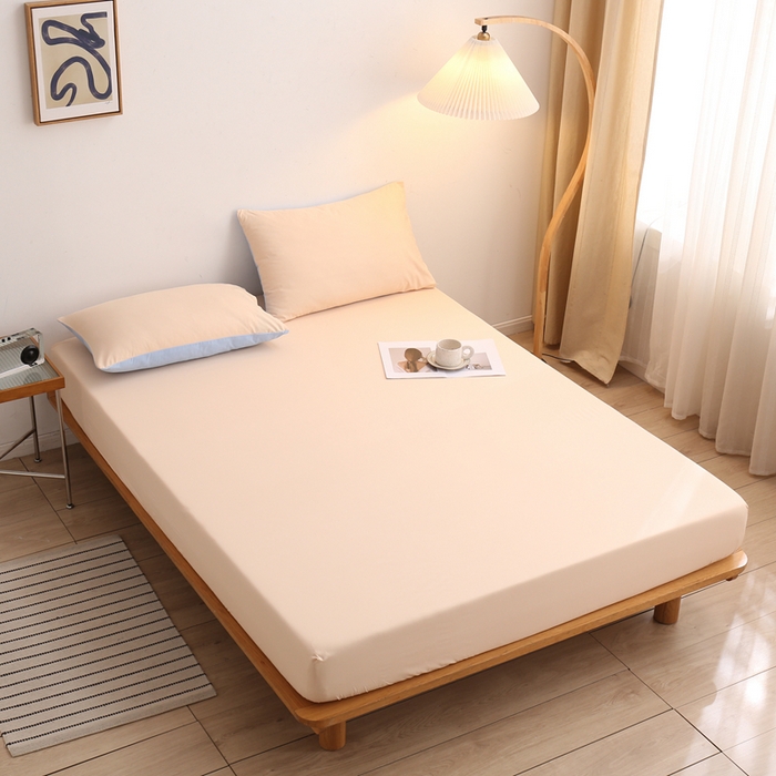 91家纺网 家纺一手货源 找家纺 啊雅家居 2025新款简约单人床笠双人床笠水洗磨毛床笠 黄