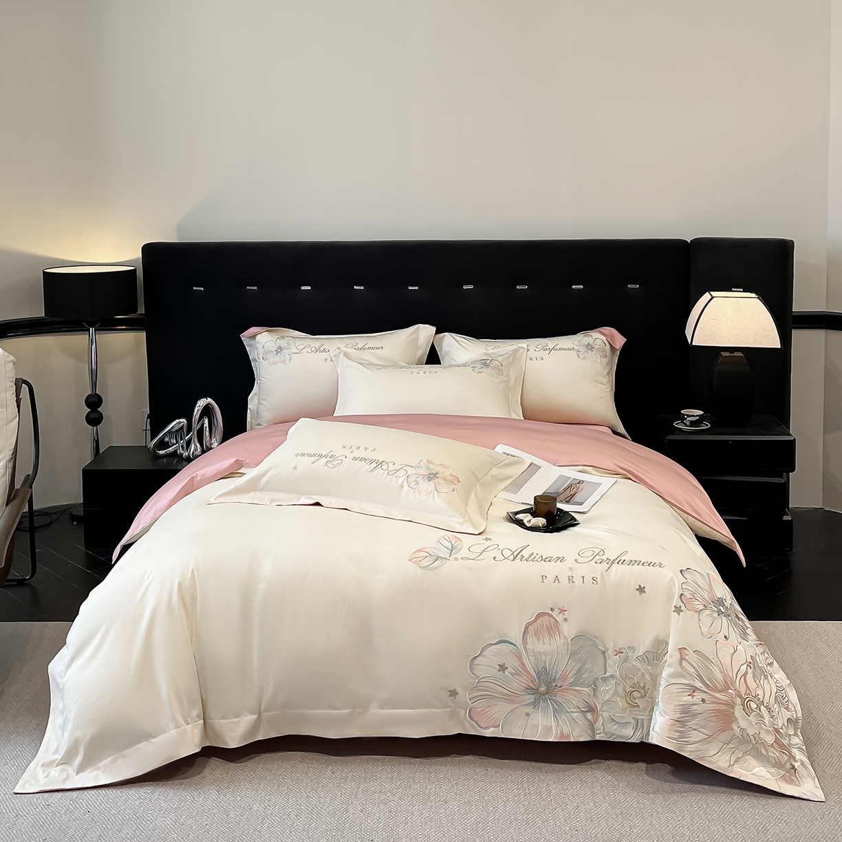 91家纺网 家纺一手货源 找家纺 （总）置顶家纺 2025新款亲肤花卉刺绣四件套-繁星点点