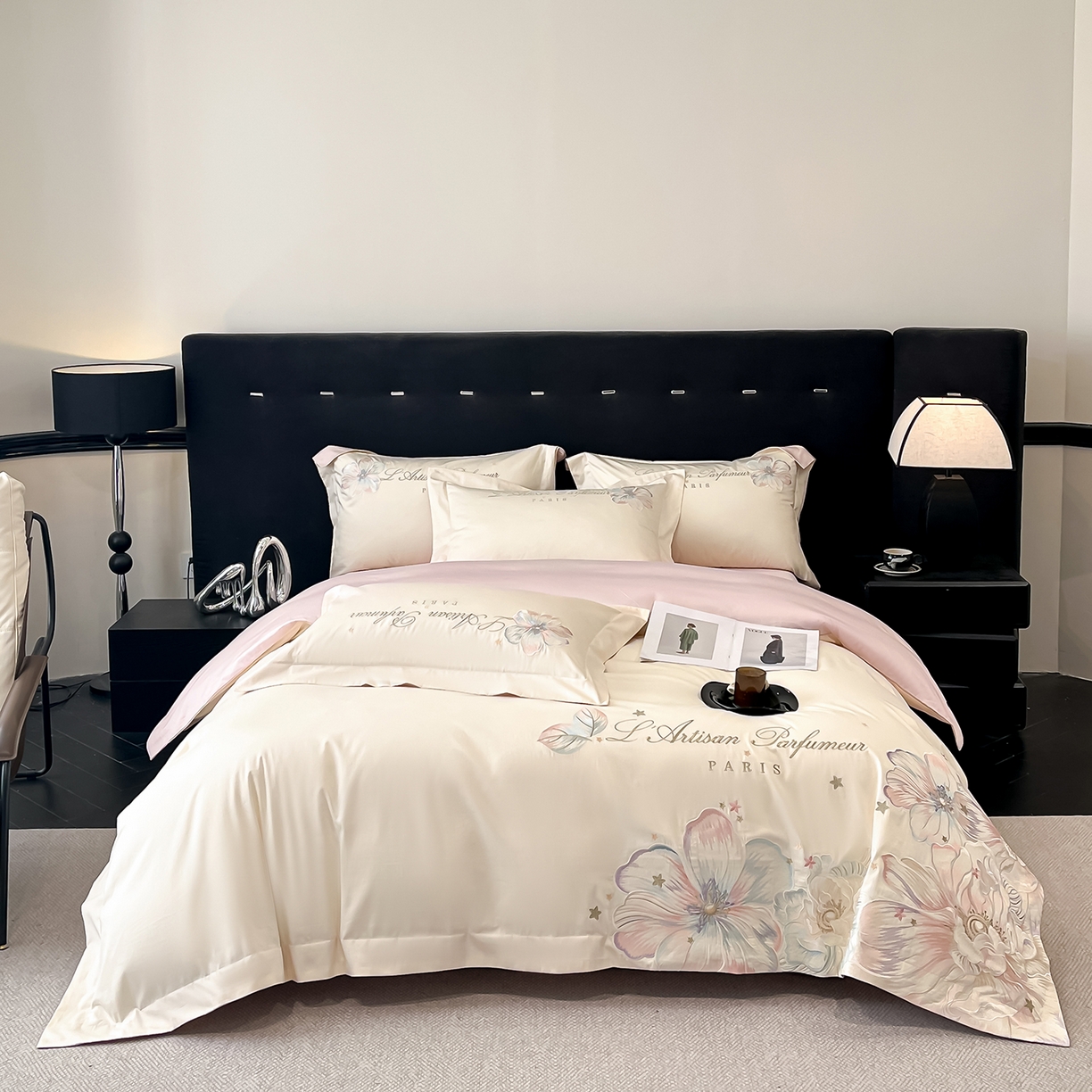 91家纺网 家纺一手货源 找家纺 （总）置顶家纺 2025新款亲肤花卉刺绣四件套-繁星点点