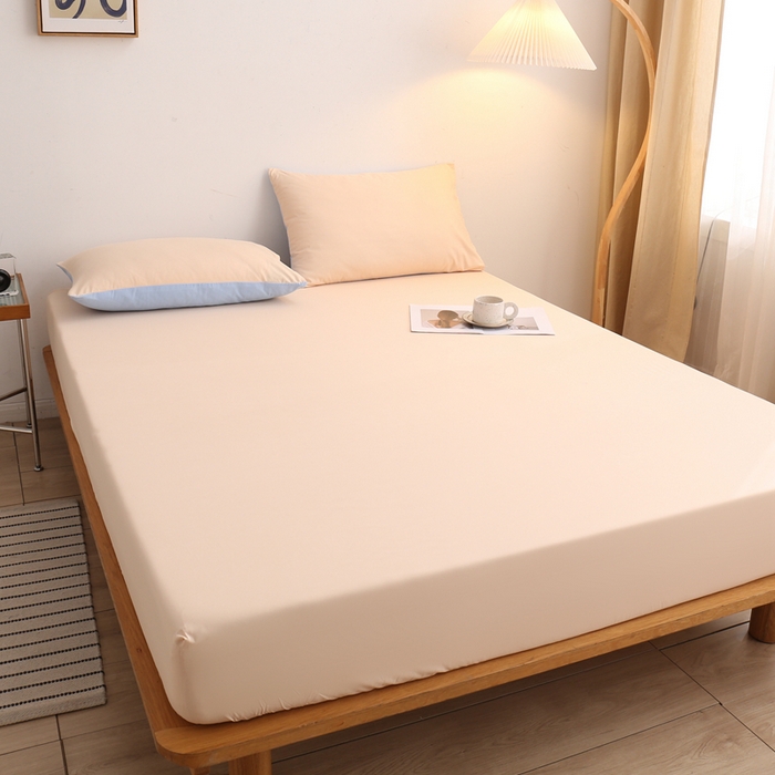 91家纺网 家纺一手货源 找家纺 啊雅家居 2025新款简约单人床笠双人床笠水洗磨毛床笠 黄