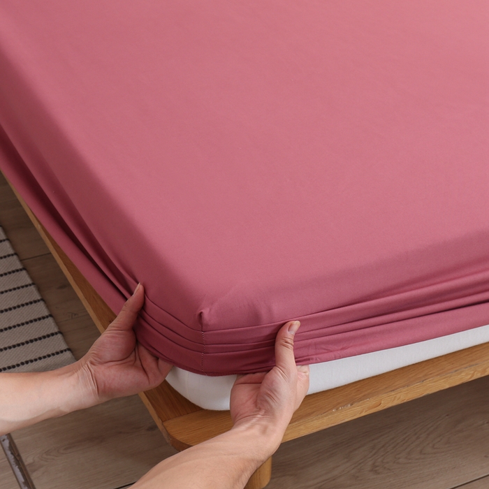 91家纺网 家纺一手货源 找家纺 啊雅家居 2025新款简约单人床笠双人床笠水洗磨毛床笠 豆沙