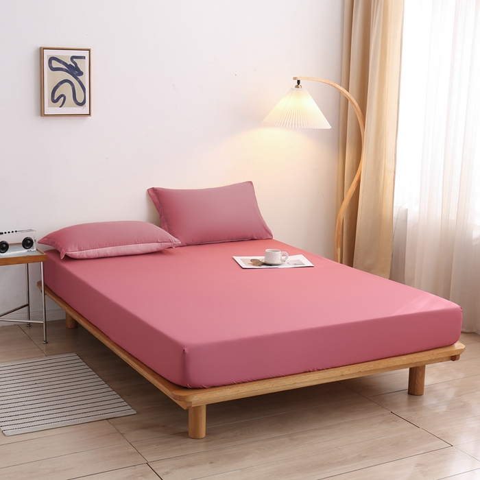 91家纺网 家纺一手货源 找家纺 啊雅家居 2025新款简约单人床笠双人床笠水洗磨毛床笠 豆沙