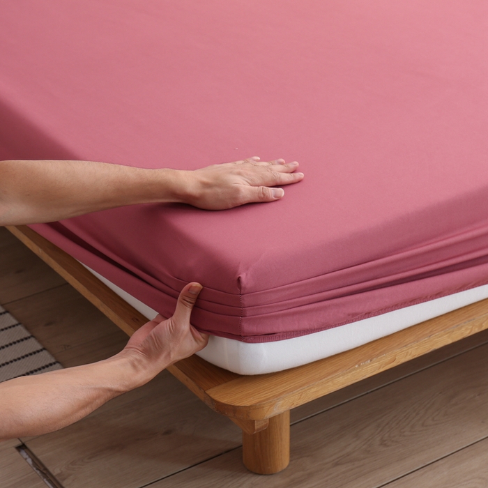 91家纺网 家纺一手货源 找家纺 啊雅家居 2025新款简约单人床笠双人床笠水洗磨毛床笠 豆沙