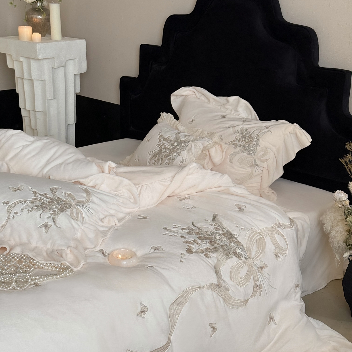 91家纺网 家纺一手货源 找家纺 （总）MIU缪家居 2025新款牛奶绒四件套-铃兰花语