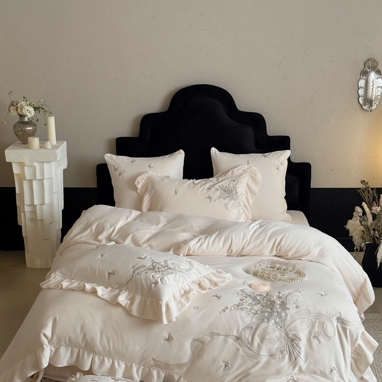 MIU缪家居 2025新款牛奶绒四件套-铃兰花语 铃兰花语-奶昔米