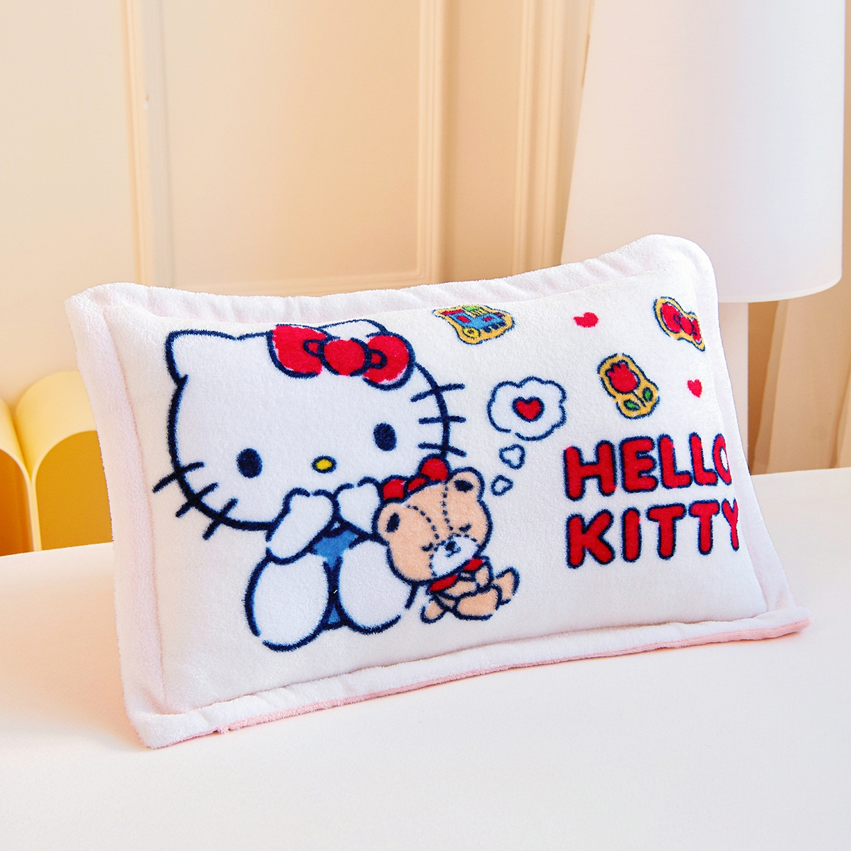 91家纺网 家纺一手货源 找家纺 （总）乐秀家纺 2025新款三丽鸥大版定位牛奶绒卡通枕套冬季幼儿园枕头枕套