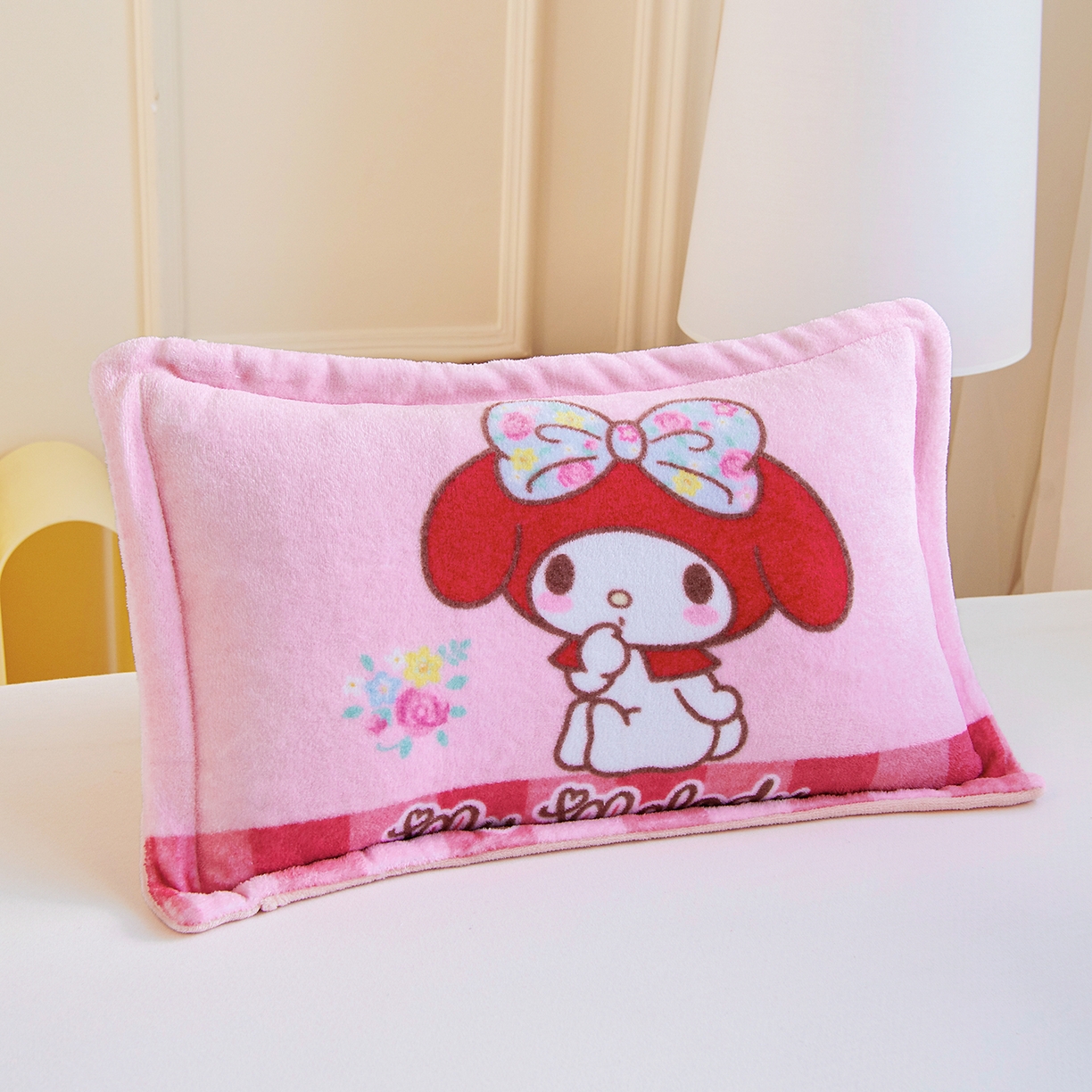 乐秀家纺 2025新款三丽鸥大版定位牛奶绒卡通枕套冬季幼儿园枕头枕套 俏皮美乐蒂