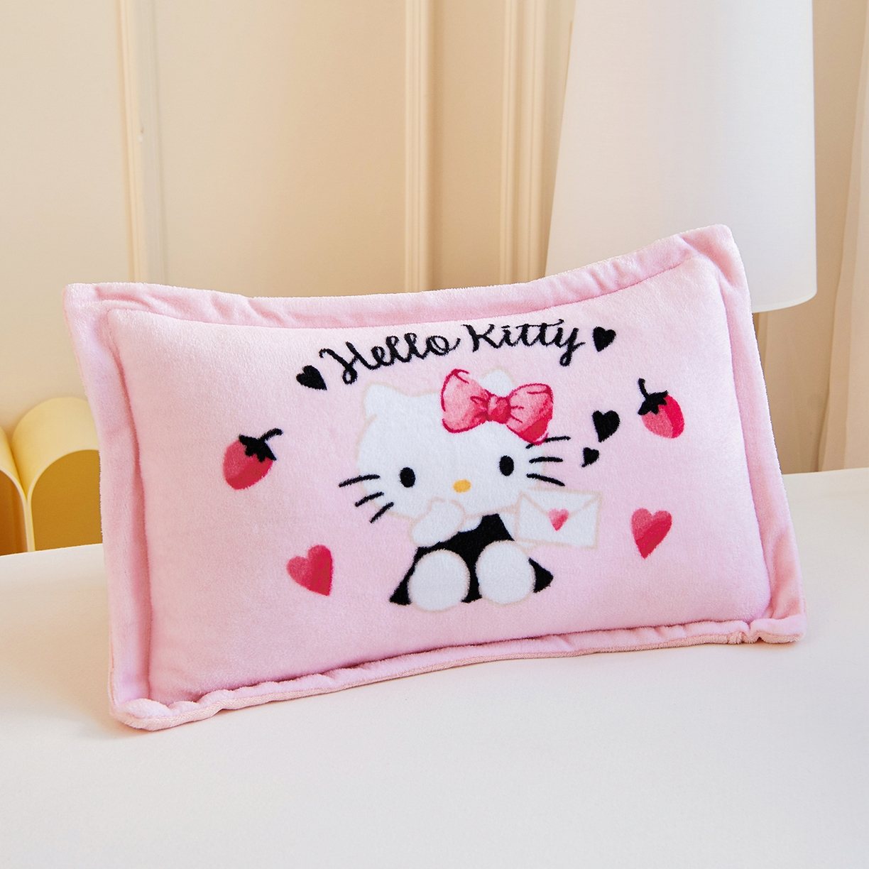 91家纺网 家纺一手货源 找家纺 （总）乐秀家纺 2025新款三丽鸥大版定位牛奶绒卡通枕套冬季幼儿园枕头枕套