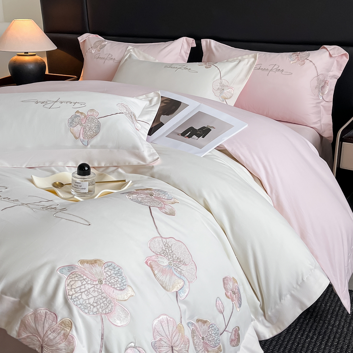 91家纺网 家纺一手货源 找家纺 （总）置顶家纺 2025新款全棉加厚磨毛刺绣秋冬系列四件套-赫本