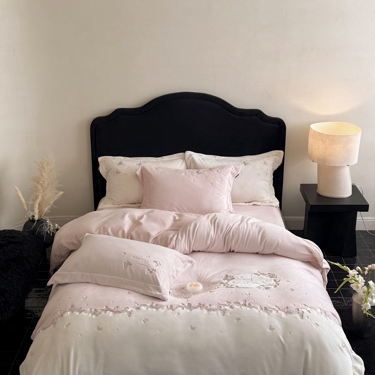 91家纺网 家纺一手货源 找家纺 [91家纺网精选] 2025新款牛奶绒四件套-翩翩起舞