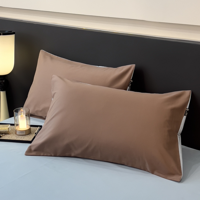 91家纺网 家纺一手货源 找家纺 印季家纺 2025新款全棉50s磨毛绣花-黑豹四件套 咖灰-天青