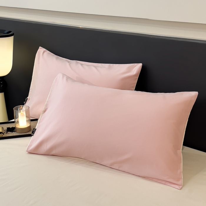 91家纺网 家纺一手货源 找家纺 印季家纺 2025新款全棉50s磨毛绣花-黑豹四件套 夹心粉-奶玉