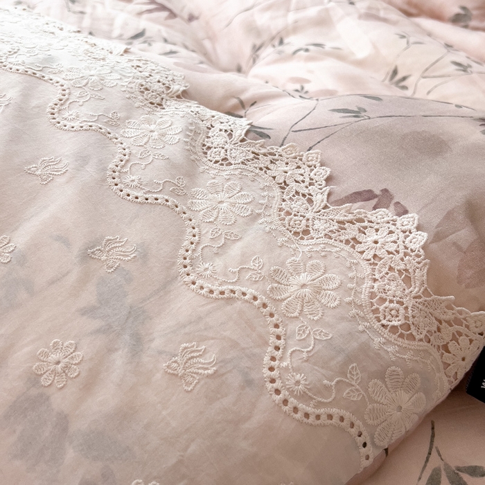 91家纺网 家纺一手货源 找家纺 米菲 2025新款全棉双层纱花边被被子被芯 南枝