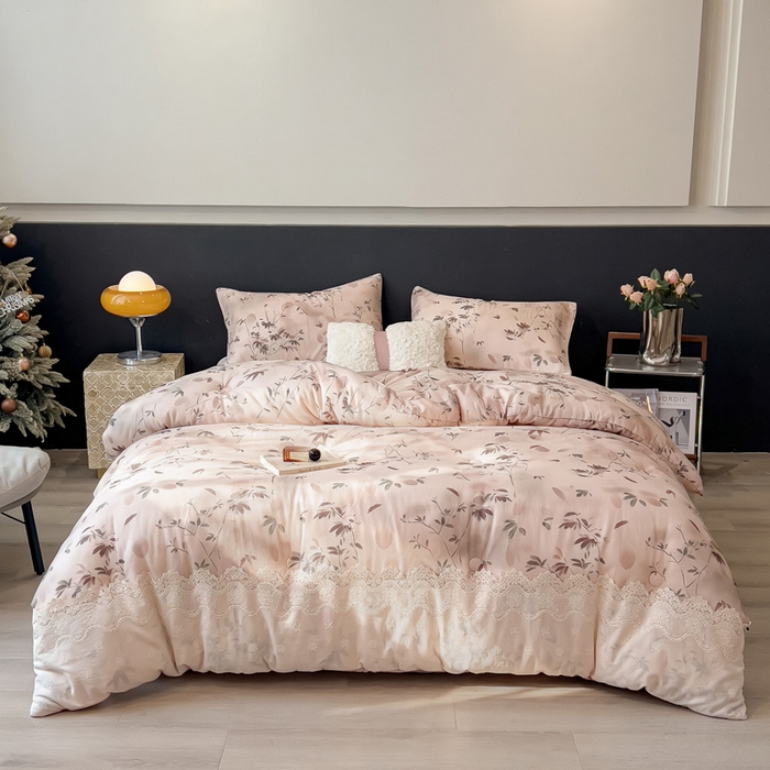 91家纺网 家纺一手货源 找家纺 米菲 2025新款全棉双层纱花边被被子被芯 南枝