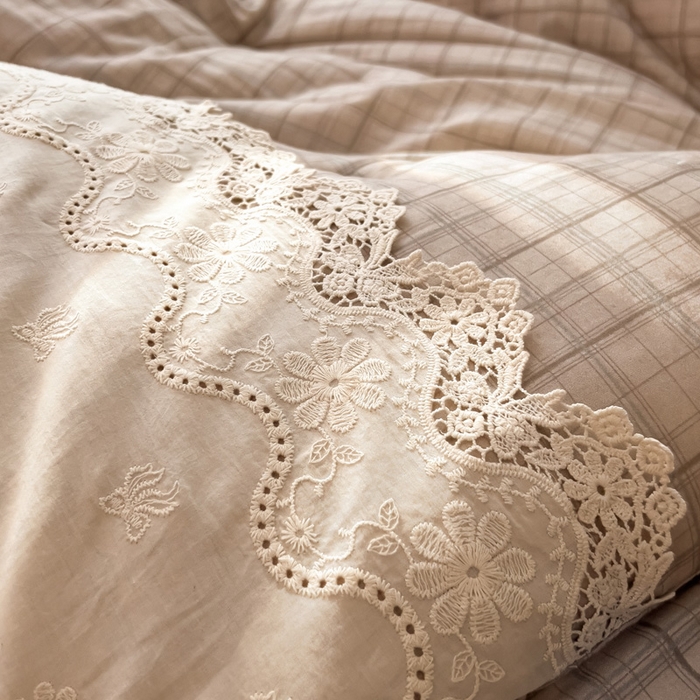 91家纺网 家纺一手货源 找家纺 米菲 2025新款全棉双层纱花边被被子被芯 简约格调