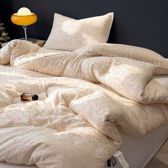 91家纺网 家纺一手货源 找家纺 米菲 2025新款全棉双层纱花边被被子被芯 初春