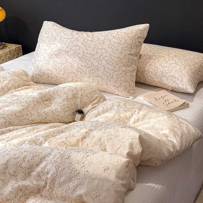 91家纺网 家纺一手货源 找家纺 米菲 2025新款全棉双层纱花边被被子被芯 初春