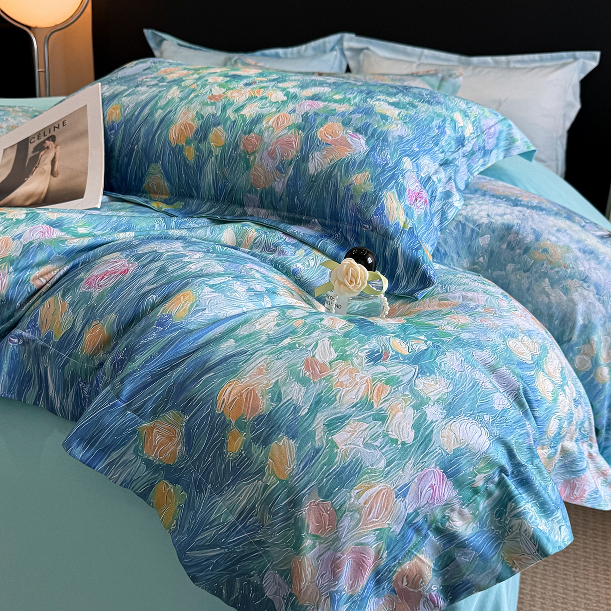 91家纺网 家纺一手货源 找家纺 （总）置顶家纺 2025秋冬新款亲肤加厚140克磨毛四件套-普罗旺斯羽翎系列