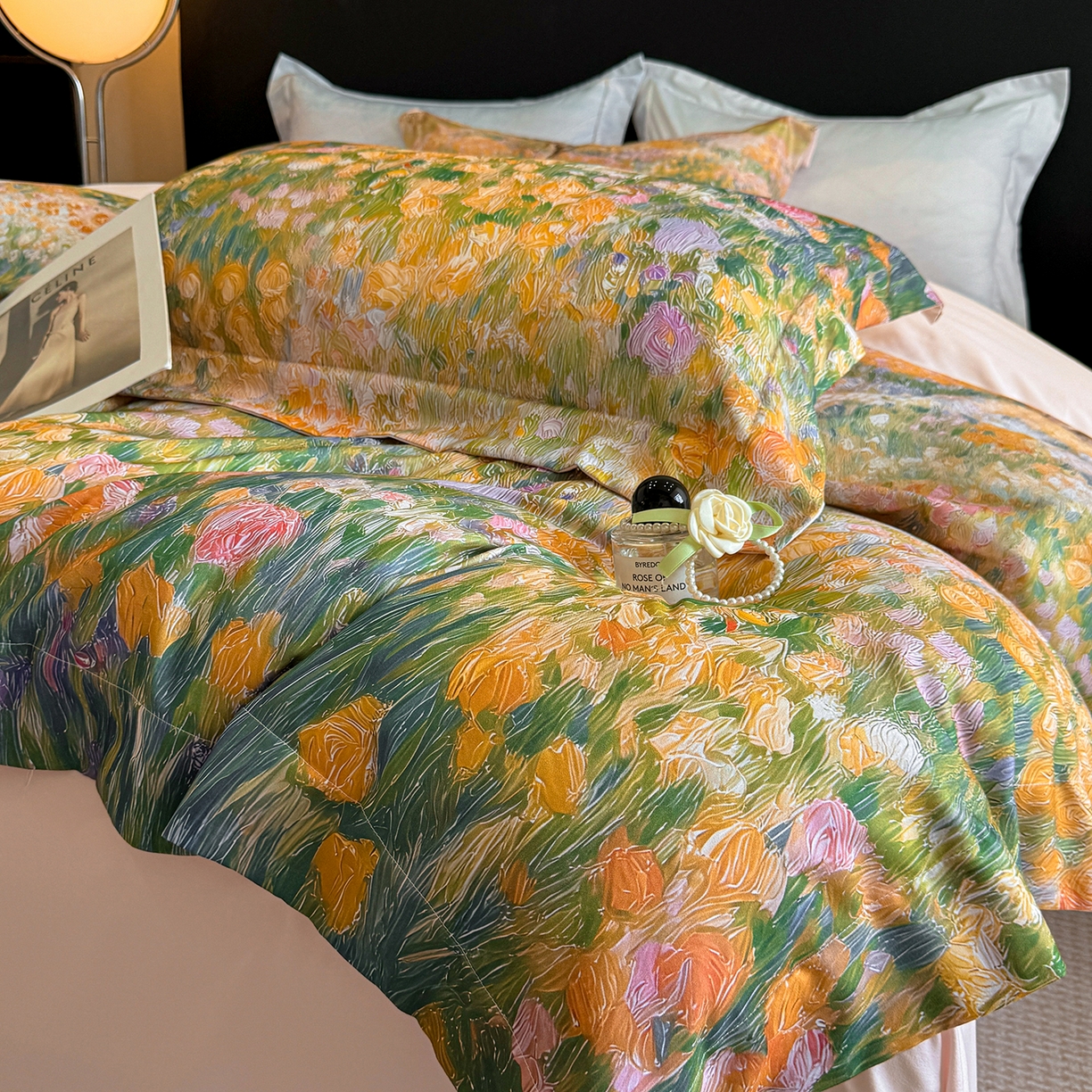 91家纺网 家纺一手货源 找家纺 置顶家纺 2025秋冬新款亲肤加厚140克磨毛四件套-普罗旺斯羽翎系列 普罗旺斯-玉兰