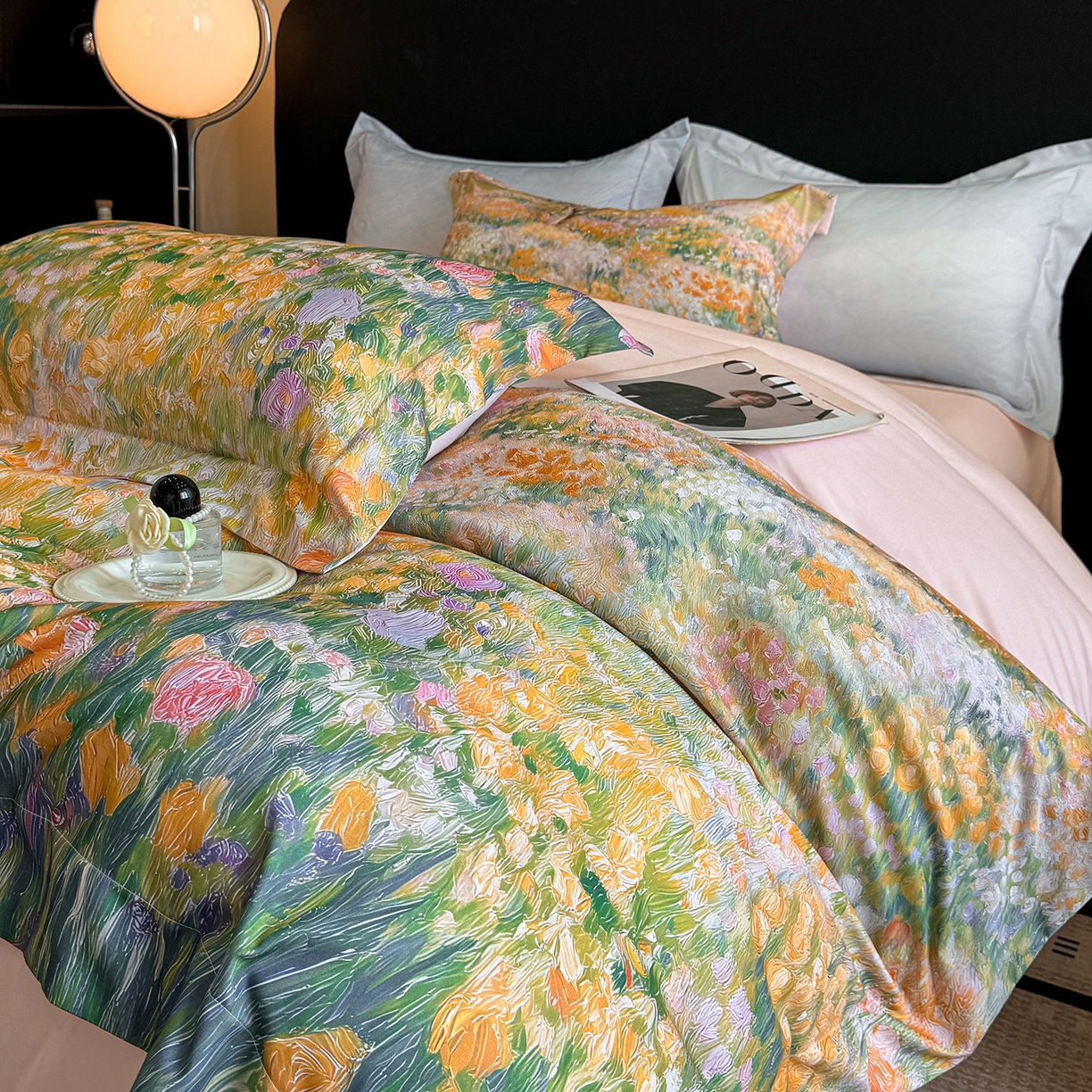 91家纺网 家纺一手货源 找家纺 置顶家纺 2025秋冬新款亲肤加厚140克磨毛四件套-普罗旺斯羽翎系列 普罗旺斯-玉兰