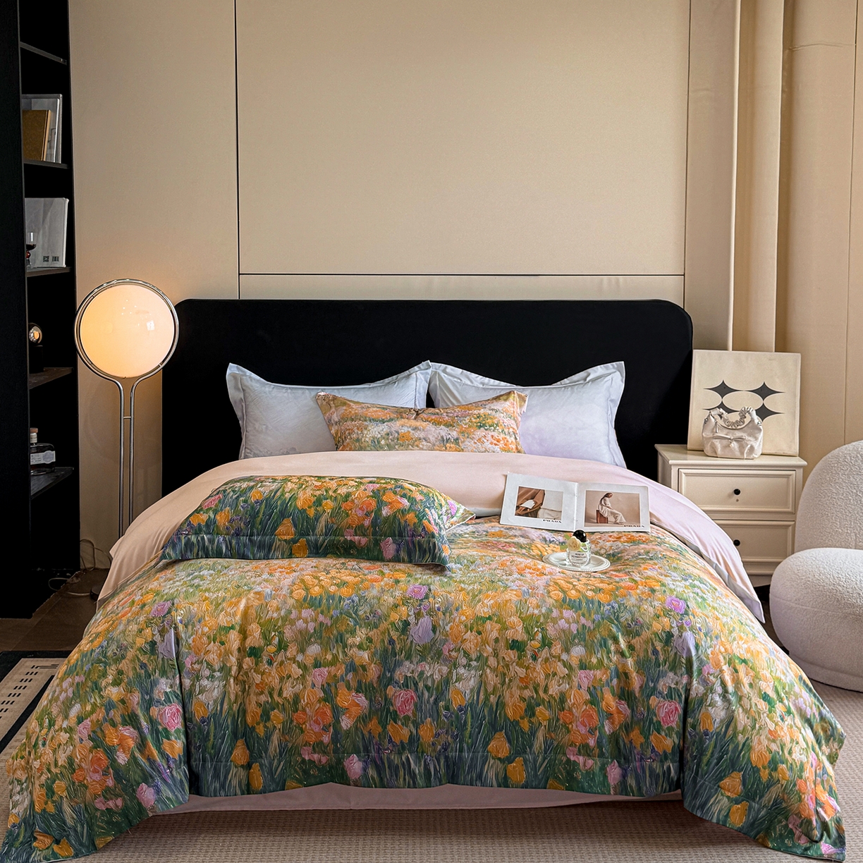 置顶家纺 2025秋冬新款亲肤加厚140克磨毛四件套-普罗旺斯羽翎系列 普罗旺斯-玉兰