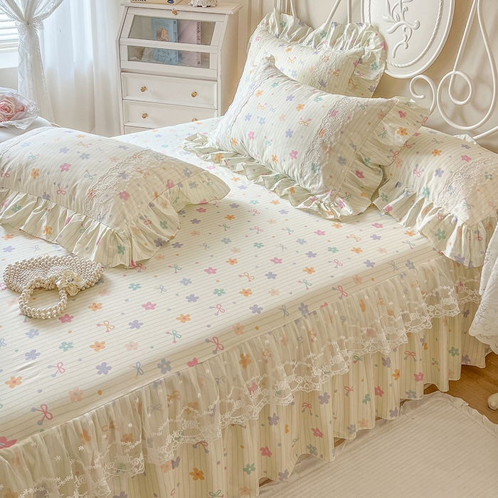 91家纺网 家纺一手货源 找家纺 网红馆（ck家纺） 2025新款全棉纯棉印花13372床裙四件套 花丛间