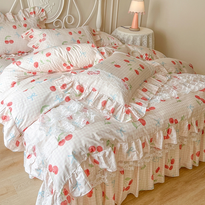 91家纺网 家纺一手货源 找家纺 （总）网红馆（ck家纺） 2025新款全棉纯棉印花13372床裙四件套