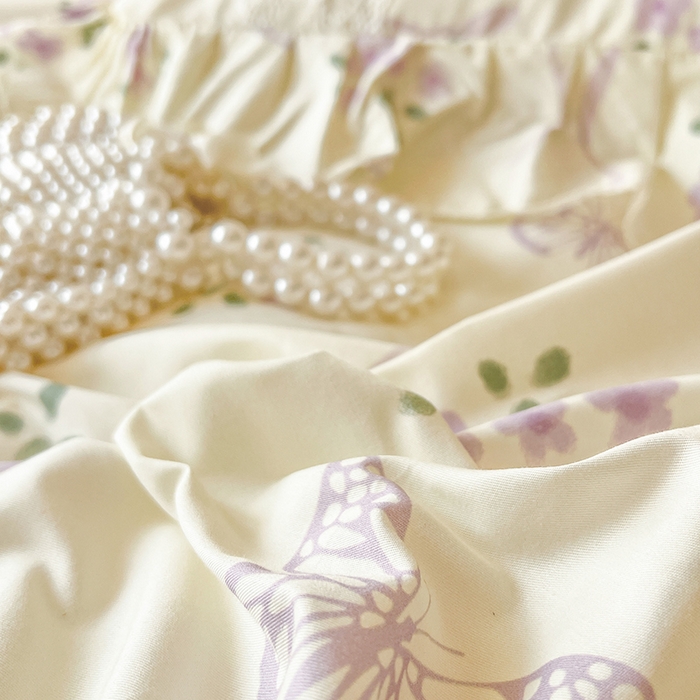 91家纺网 家纺一手货源 找家纺 网红馆（ck家纺） 2025新款全棉纯棉印花13372床裙四件套 蝶舞