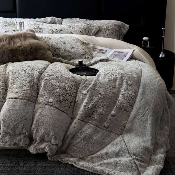 91家纺网 家纺一手货源 找家纺 （总）丞音家纺 2025秋冬新款A类轻奢皮草绒加厚水貂绒保暖牛奶绒床上用品珊瑚绒四件套床单被套