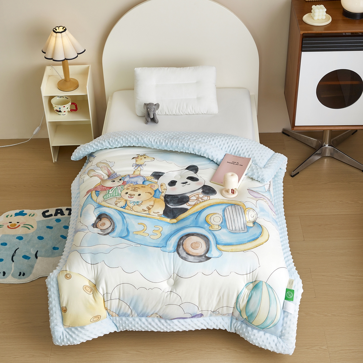 91家纺网 家纺一手货源 找家纺 （总）荷马之梦 2025新款针织棉数码印花大版手绘原创豆豆绒被芯儿童被子春秋被冬被-梦境系列