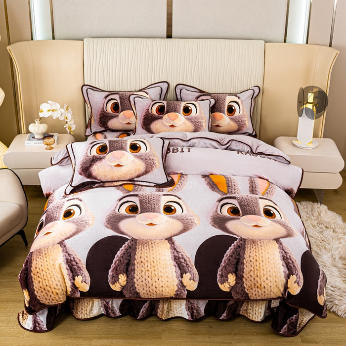 91家纺网 家纺一手货源 找家纺 （总）念家居 2025新款高克重牛奶绒四件套保暖四件套直播爆款电商爆款