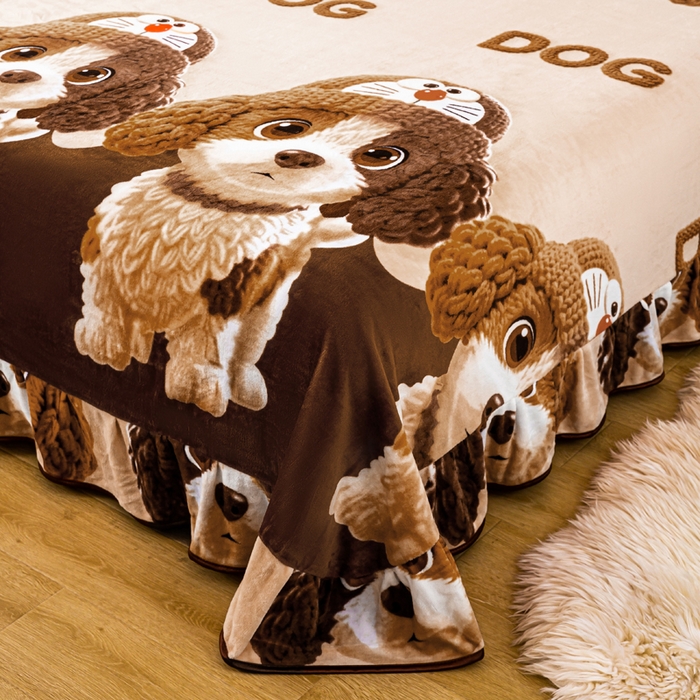 91家纺网 家纺一手货源 找家纺 念家居 2025新款高克重牛奶绒四件套保暖四件套直播爆款电商爆款-开心狗