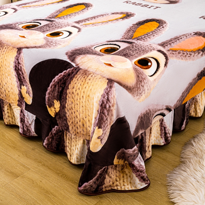 91家纺网 家纺一手货源 找家纺 念家居 2025新款高克重牛奶绒四件套保暖四件套直播爆款电商爆款-萌萌兔