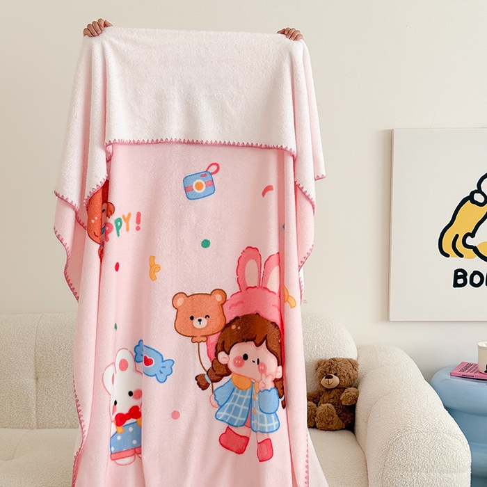 91家纺网 家纺一手货源 找家纺 （总）嗨生活 2025新款牛奶绒毛毯儿童毛毯幼儿园休闲沙发毯床单推车毯毛毯毯子