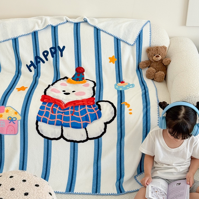 91家纺网 家纺一手货源 找家纺 嗨生活 2025新款牛奶绒毛毯儿童毛毯幼儿园休闲沙发毯床单推车毯毛毯毯子 雪地狗