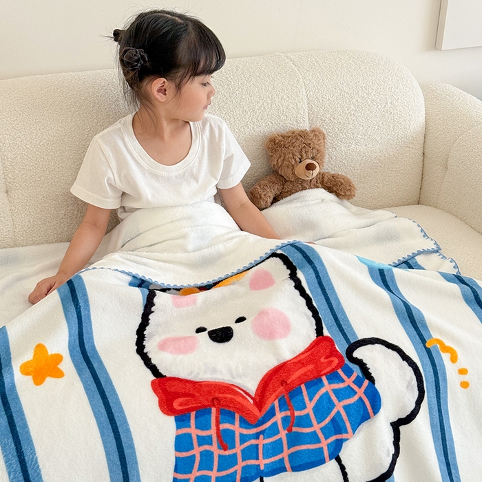 91家纺网 家纺一手货源 找家纺 嗨生活 2025新款牛奶绒毛毯儿童毛毯幼儿园休闲沙发毯床单推车毯毛毯毯子 雪地狗