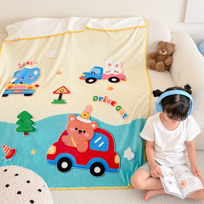 91家纺网 家纺一手货源 找家纺 嗨生活 2025新款牛奶绒毛毯儿童毛毯幼儿园休闲沙发毯床单推车毯毛毯毯子 动物乐园