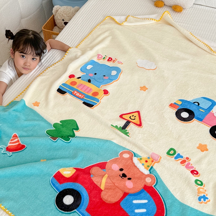 91家纺网 家纺一手货源 找家纺 嗨生活 2025新款牛奶绒毛毯儿童毛毯幼儿园休闲沙发毯床单推车毯毛毯毯子 动物乐园