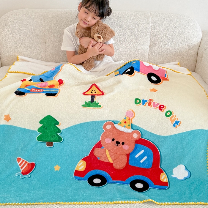 91家纺网 家纺一手货源 找家纺 嗨生活 2025新款牛奶绒毛毯儿童毛毯幼儿园休闲沙发毯床单推车毯毛毯毯子 动物乐园