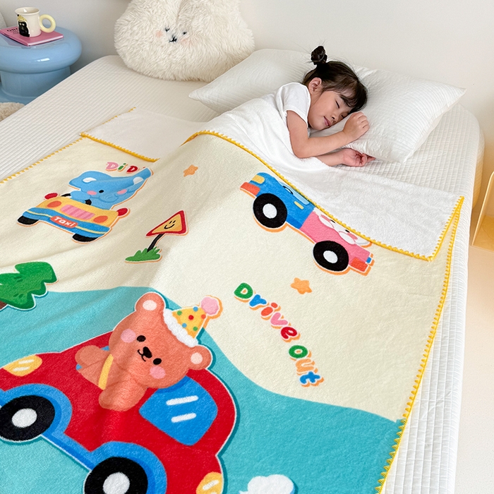 91家纺网 家纺一手货源 找家纺 嗨生活 2025新款牛奶绒毛毯儿童毛毯幼儿园休闲沙发毯床单推车毯毛毯毯子 动物乐园