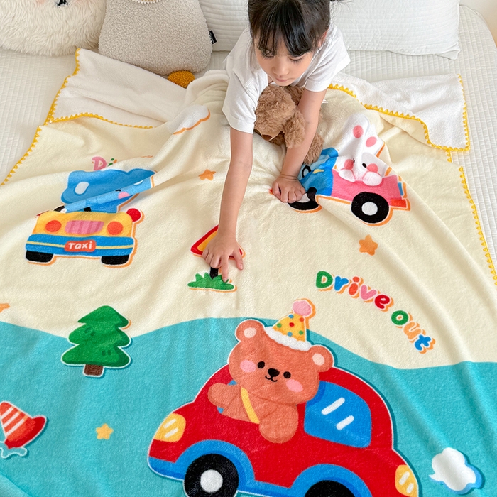 91家纺网 家纺一手货源 找家纺 嗨生活 2025新款牛奶绒毛毯儿童毛毯幼儿园休闲沙发毯床单推车毯毛毯毯子 动物乐园