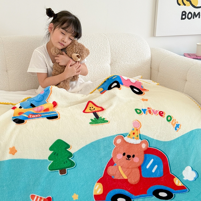 91家纺网 家纺一手货源 找家纺 嗨生活 2025新款牛奶绒毛毯儿童毛毯幼儿园休闲沙发毯床单推车毯毛毯毯子 动物乐园