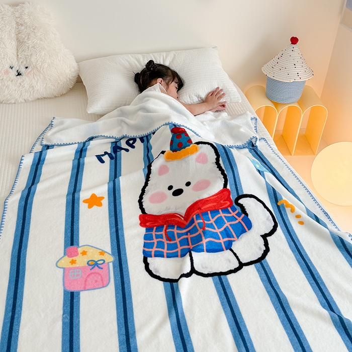 91家纺网 家纺一手货源 找家纺 嗨生活 2025新款牛奶绒毛毯儿童毛毯幼儿园休闲沙发毯床单推车毯毛毯毯子 雪地狗