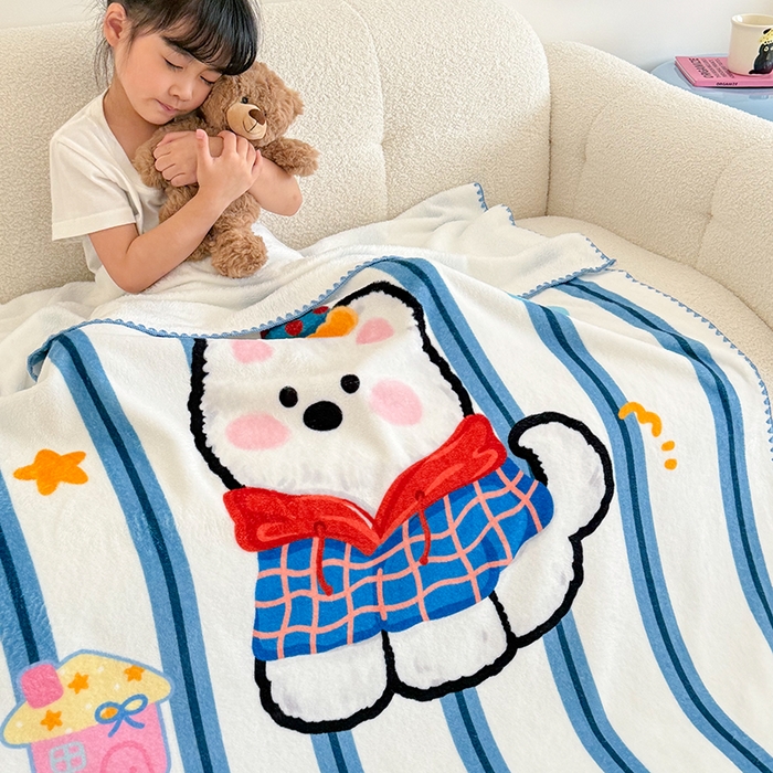 91家纺网 家纺一手货源 找家纺 嗨生活 2025新款牛奶绒毛毯儿童毛毯幼儿园休闲沙发毯床单推车毯毛毯毯子 雪地狗