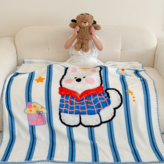 91家纺网 家纺一手货源 找家纺 嗨生活 2025新款牛奶绒毛毯儿童毛毯幼儿园休闲沙发毯床单推车毯毛毯毯子 雪地狗