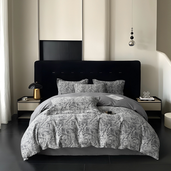 91家纺网 家纺一手货源 找家纺 （总）朵希曼 2025新款轻奢全棉提花系列四件套,蝶恋-粉,极简深蓝,南枝-蓝,晚棠 红,知画-灰,织梦 紫